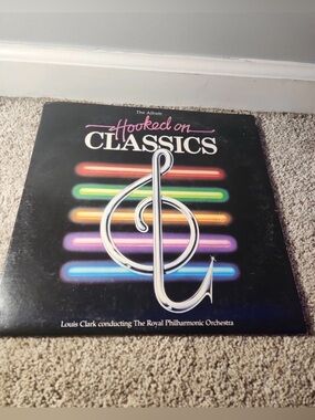 Hooked on Classics Vinyl Record - Black with Multicolor Neon Stripes